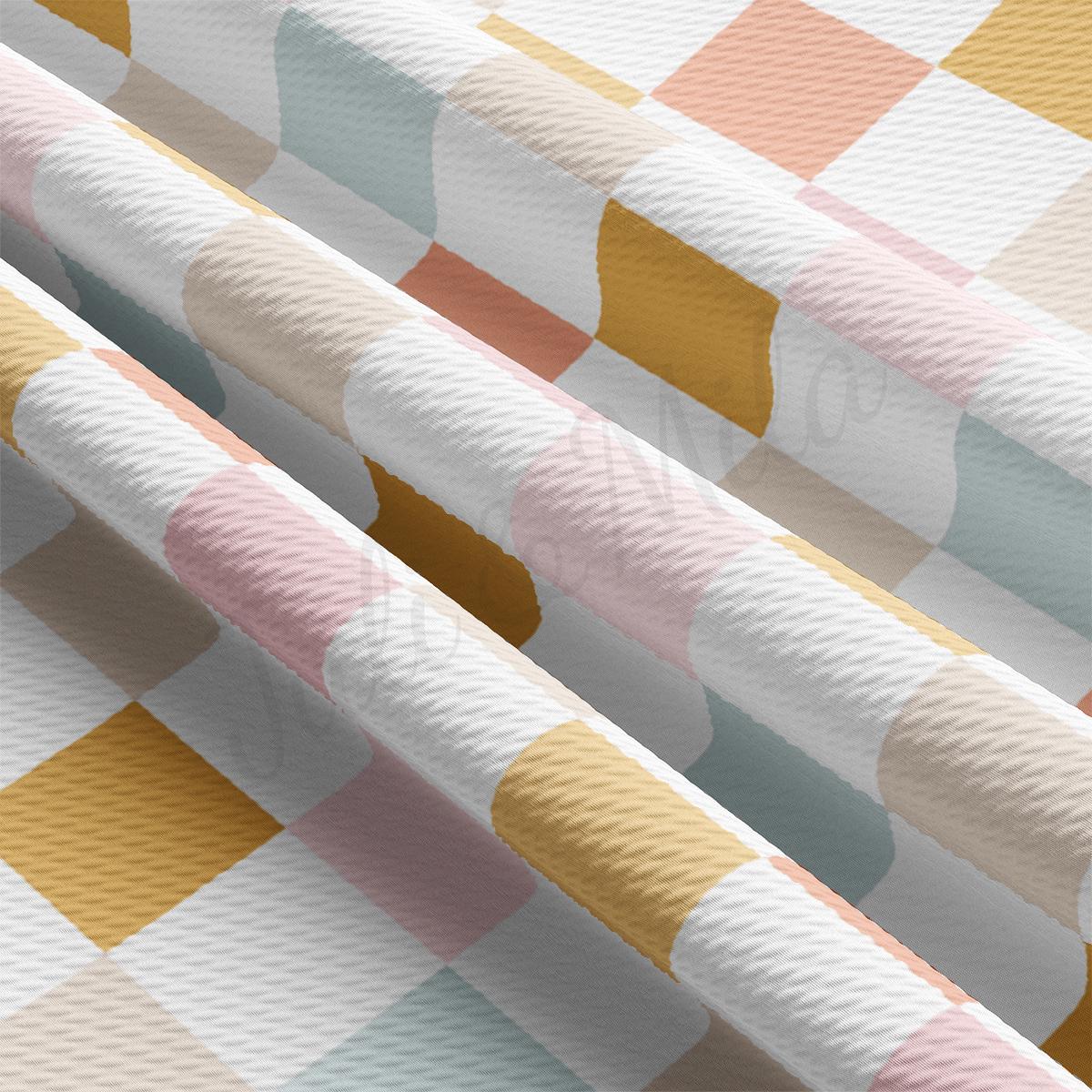 a close up of a checkered table cloth