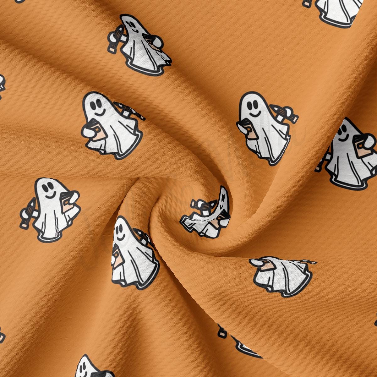 a close up of a fabric with ghost on it