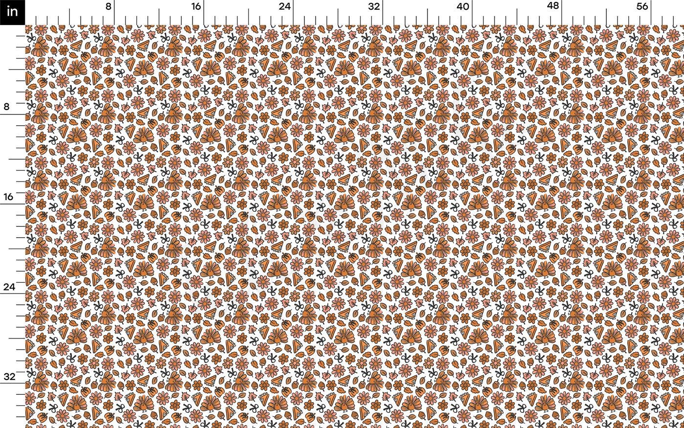 a brown and white flower pattern on a white background