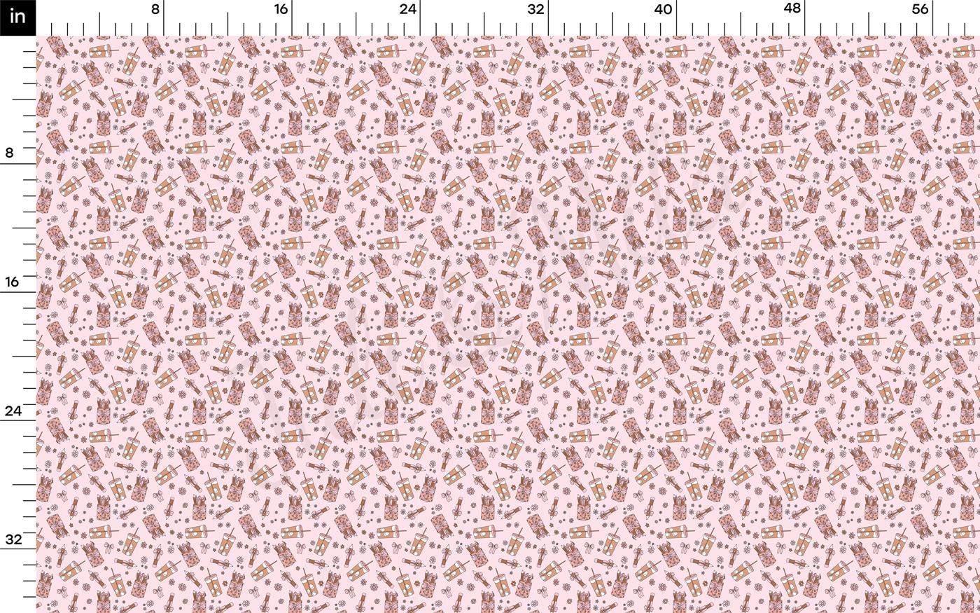 a ruler with a pink and gold pattern on it