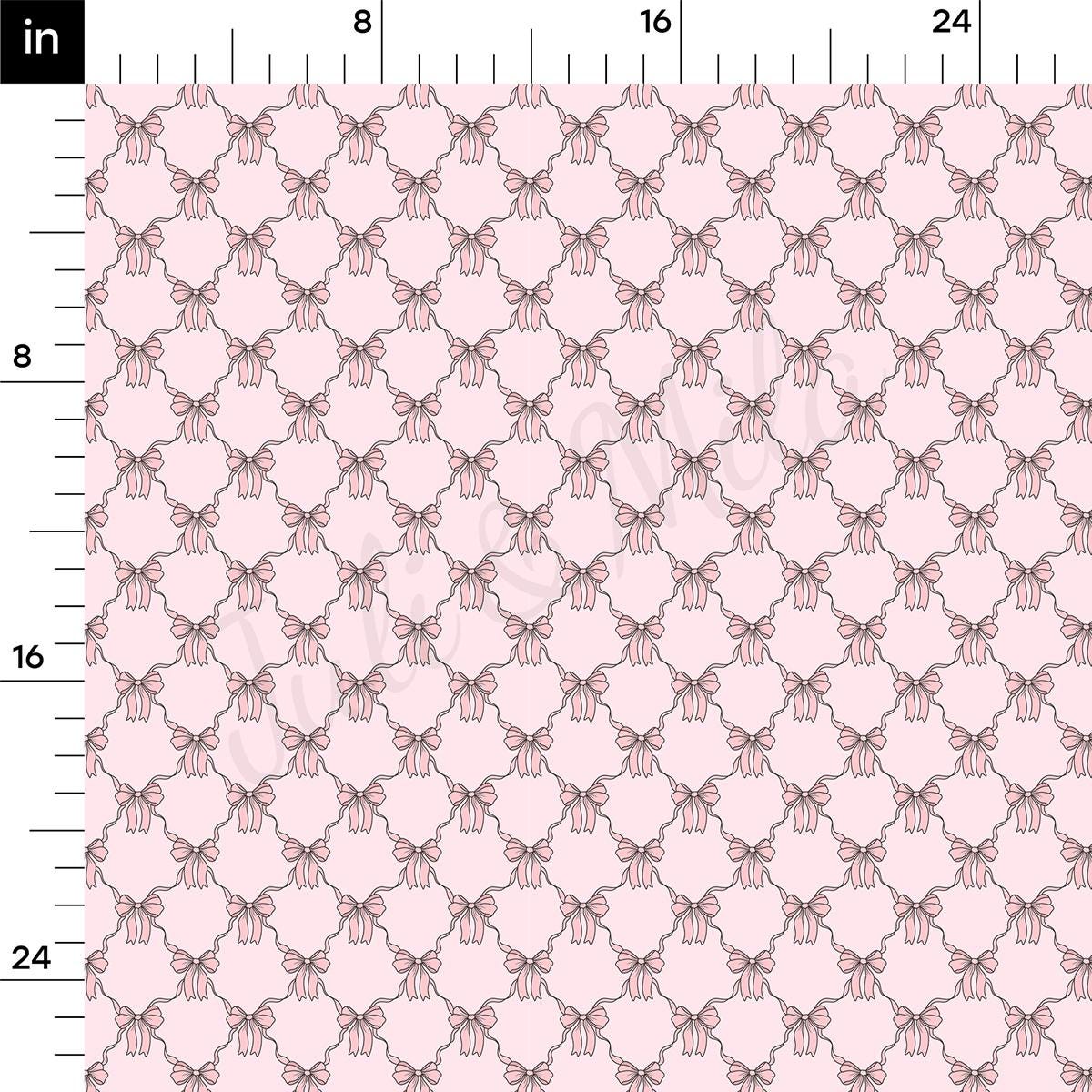 a ruler with a pattern of bows on it