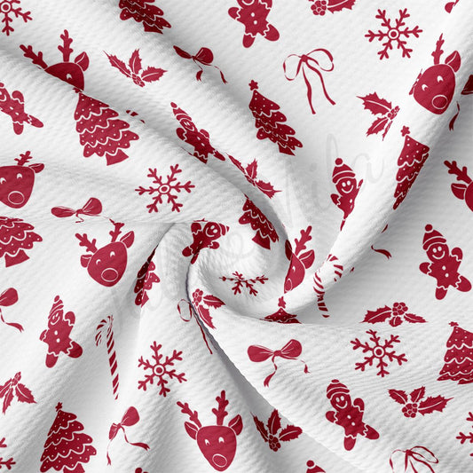 a red and white christmas pattern on a white background