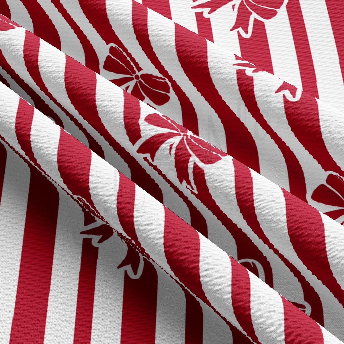 a close up of a red and white striped fabric