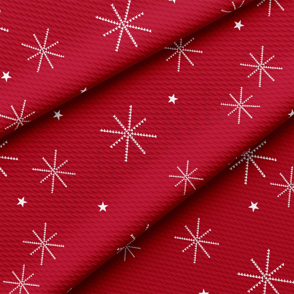 a red fabric with white stars on it