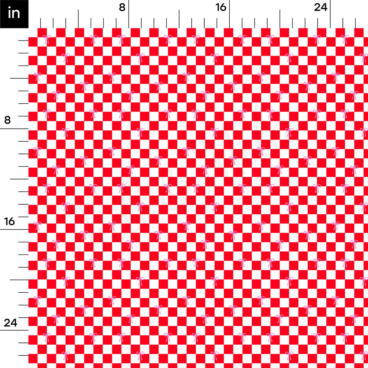 a red and white checkered pattern is shown