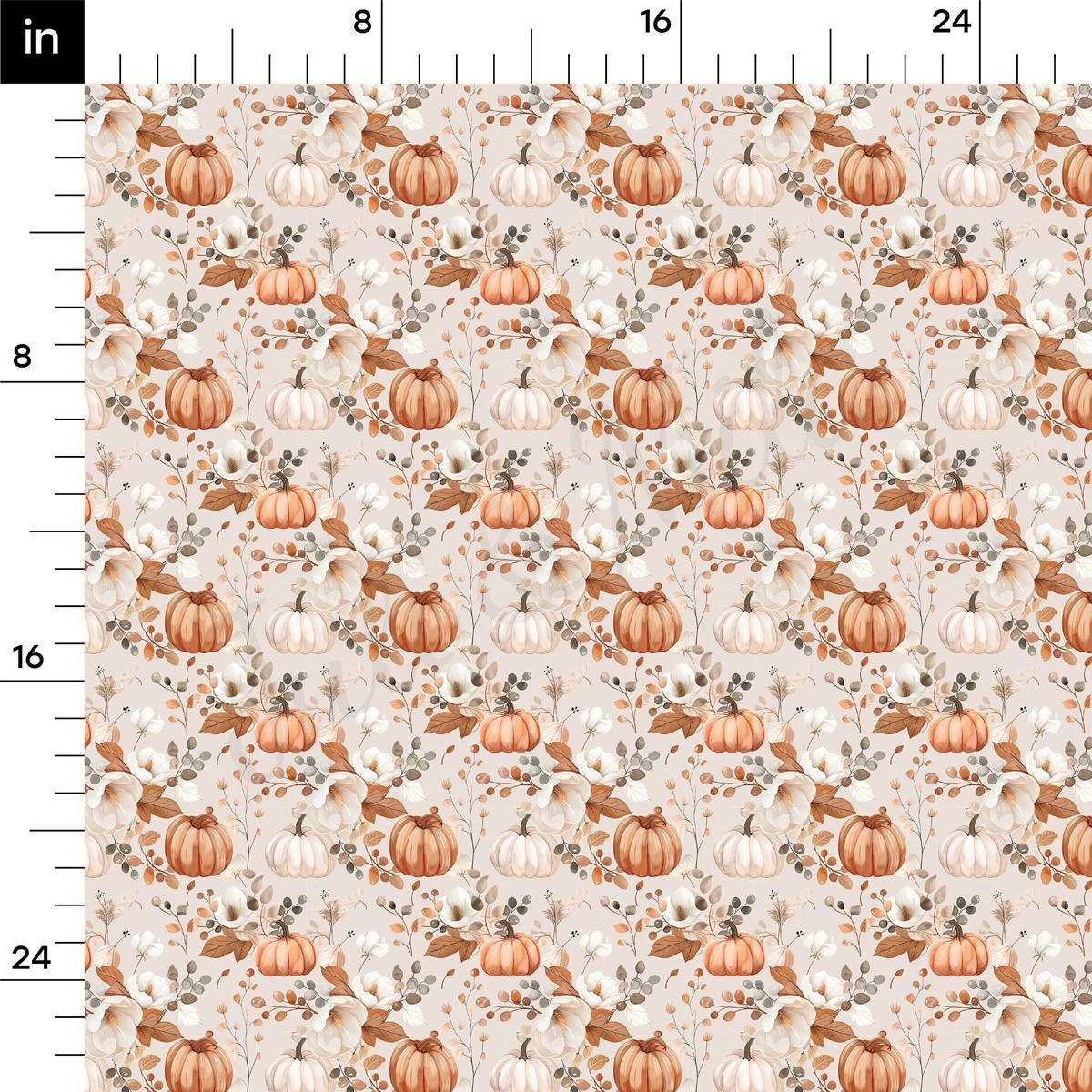 a ruler with a pattern of pumpkins on it
