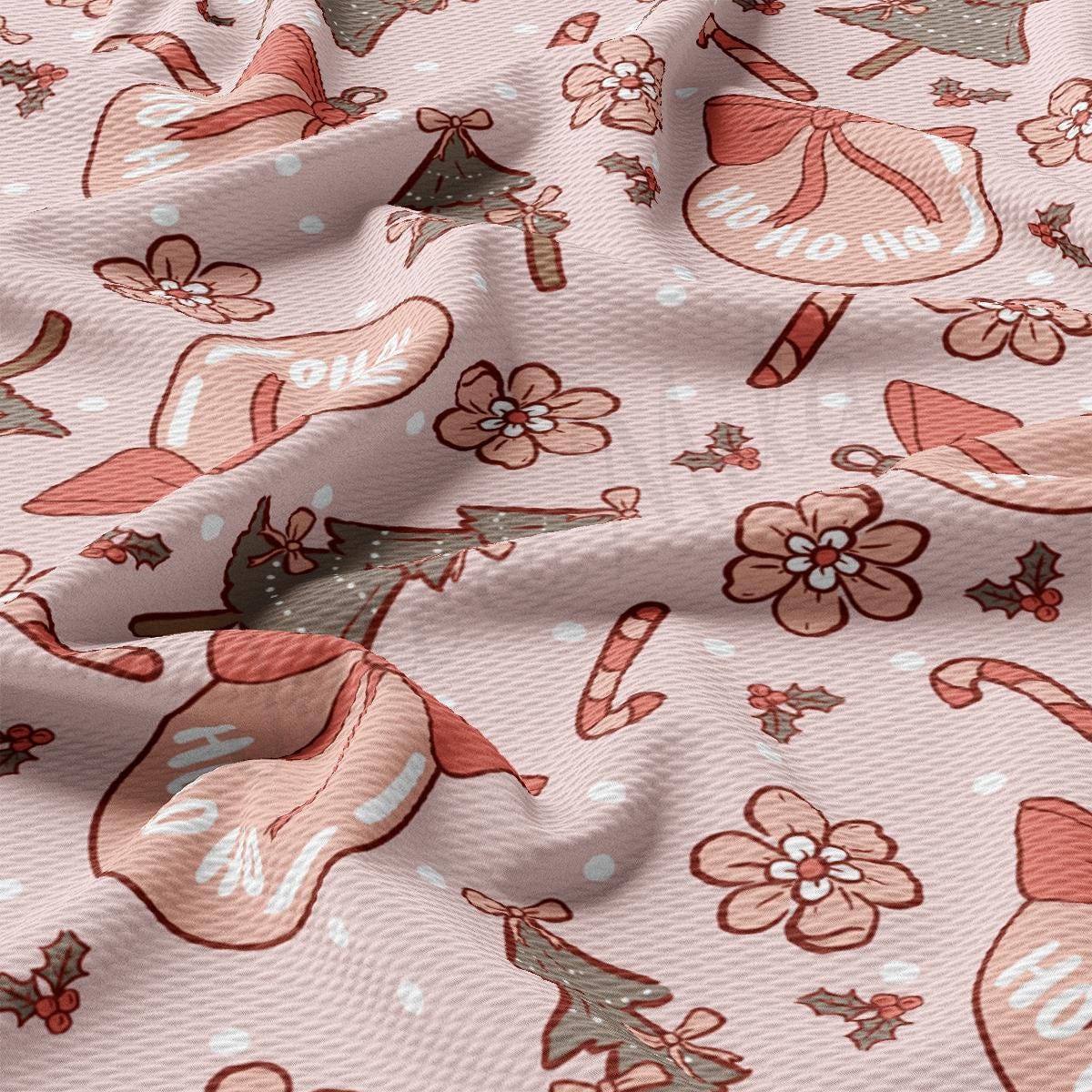 a close up of a pink fabric with a pattern on it