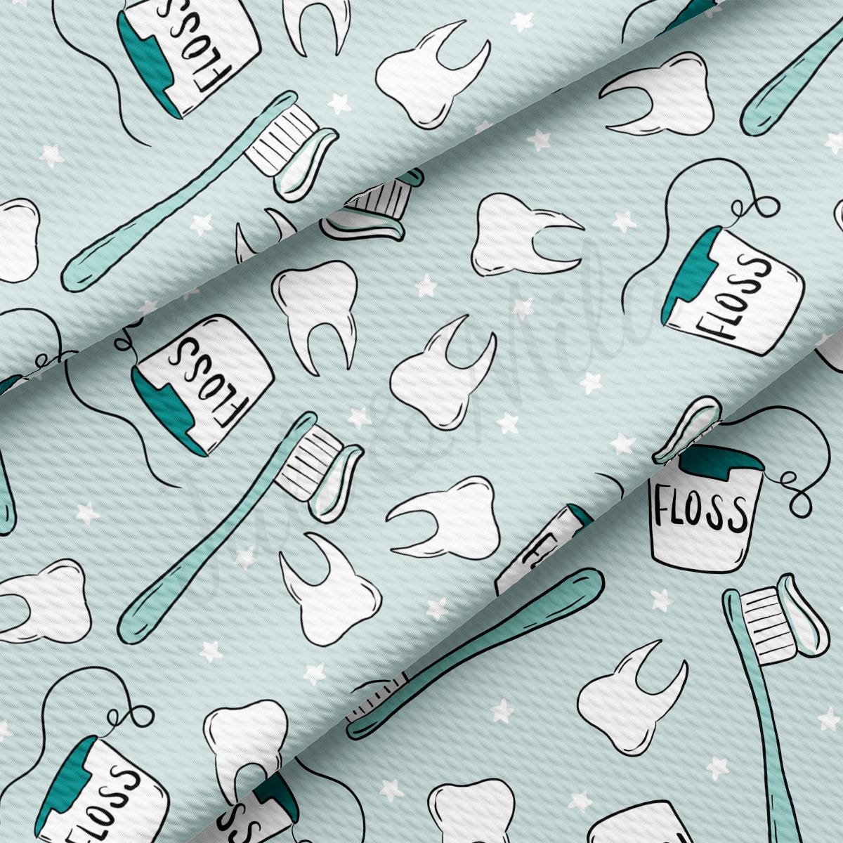 a toothbrush and toothpaste pattern on a blue background