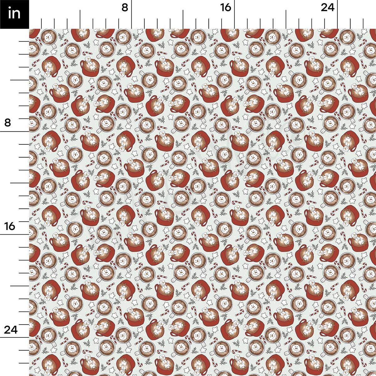 a ruler with a pattern of apples on it