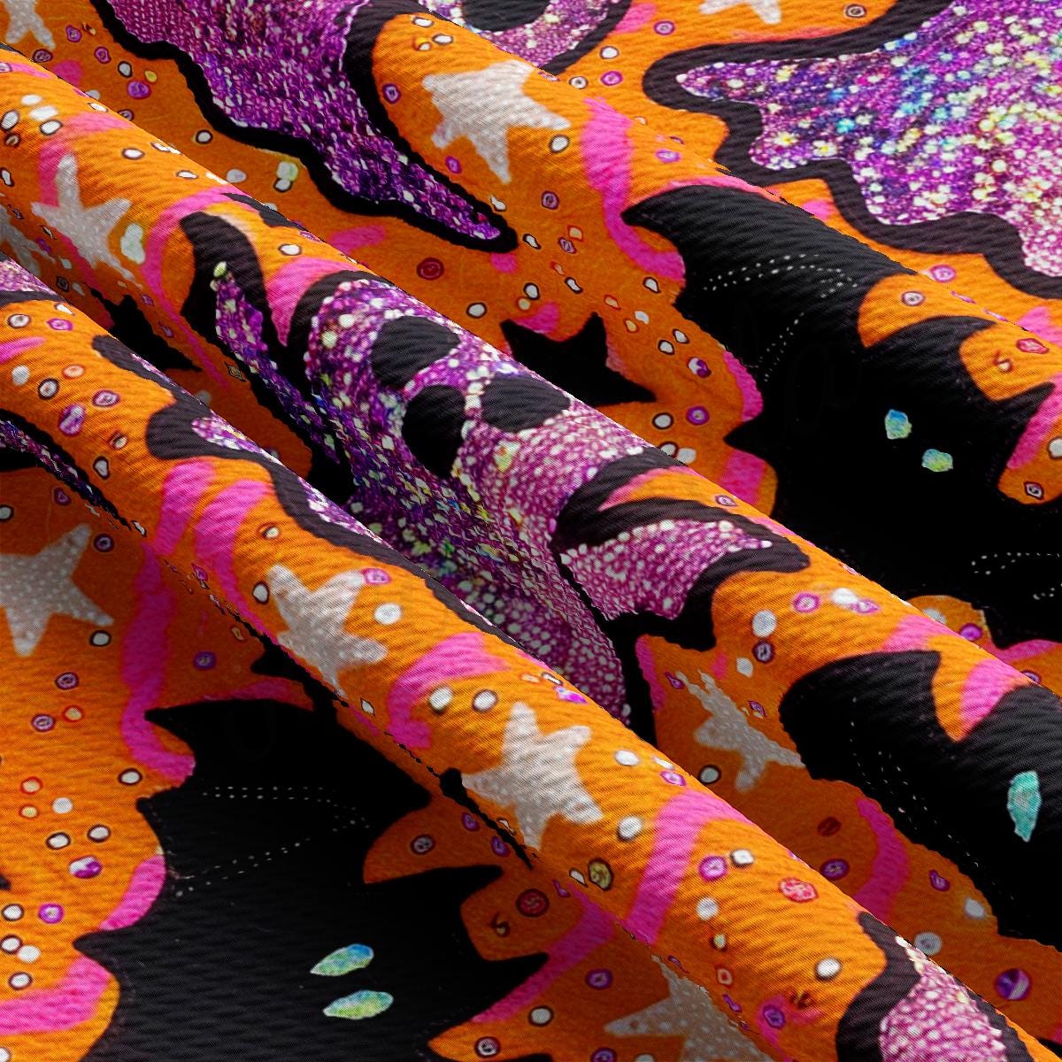 a close up view of a colorful fabric