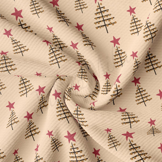 a white fabric with red stars on it