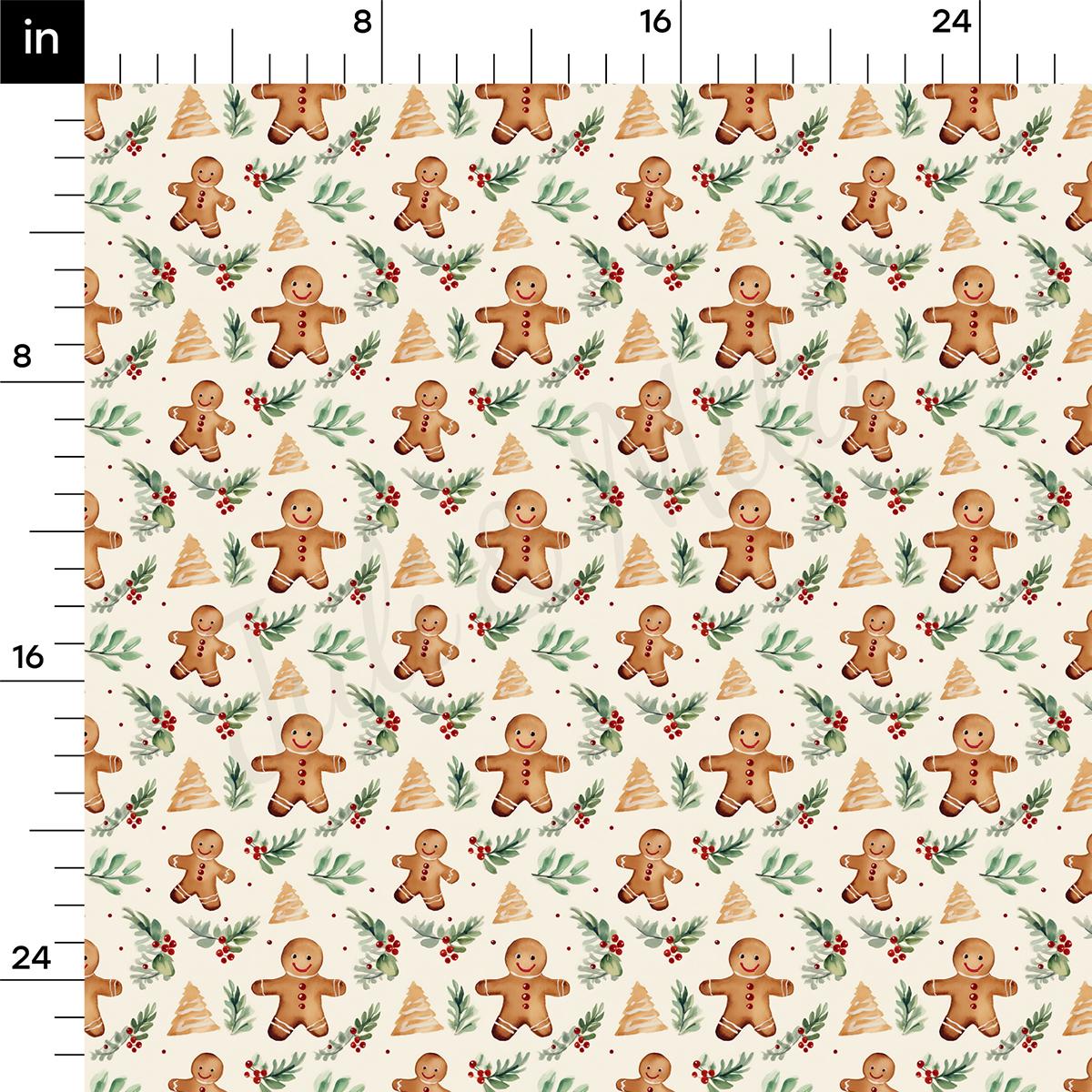 a christmas pattern with a teddy bear on it