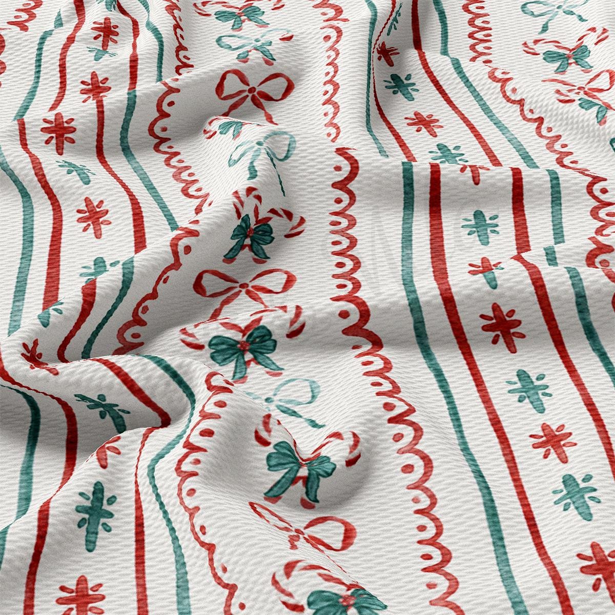 a close up of a red and green striped fabric