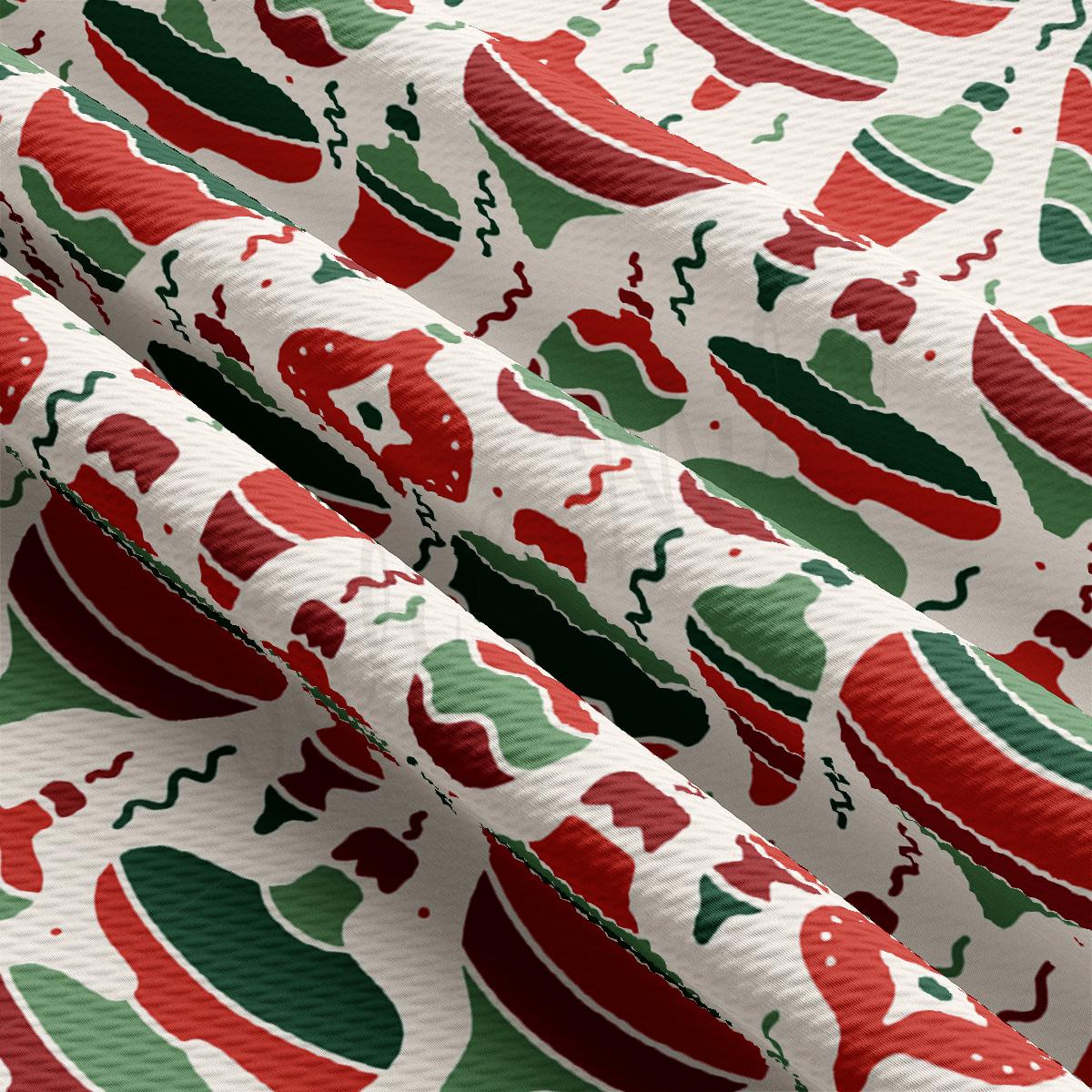 a close up of a red and green christmas pattern