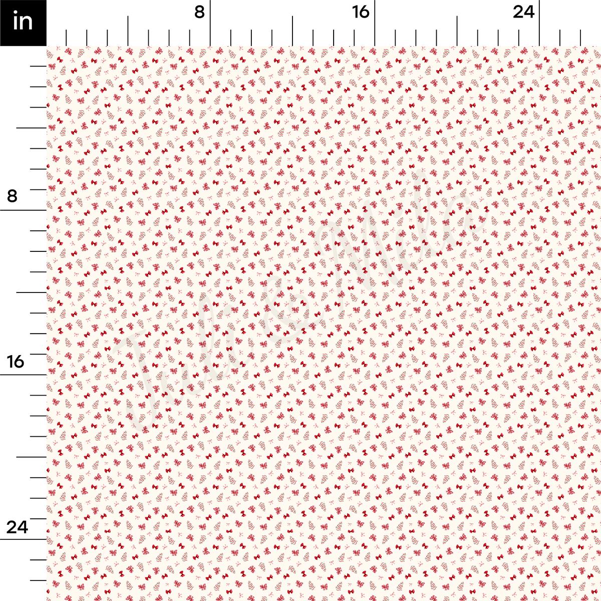 a ruler with a red and white pattern on it