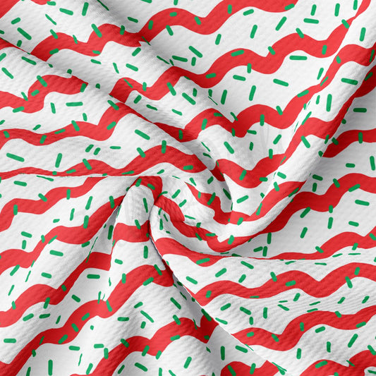 a red and green pattern on a white background