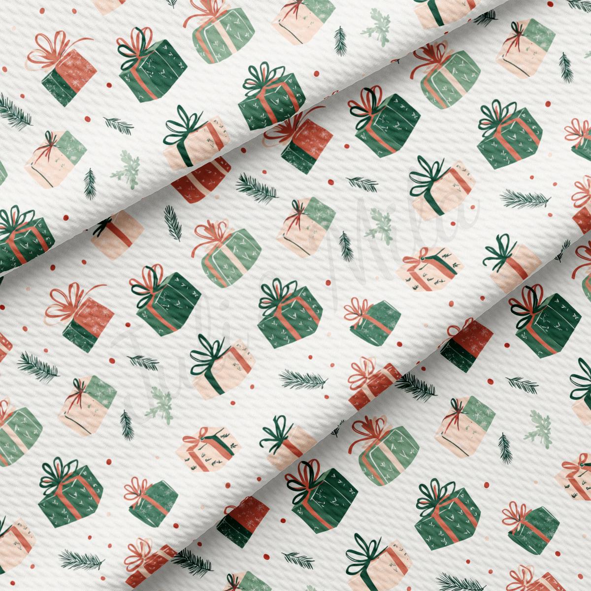 a wrapping paper with presents on it