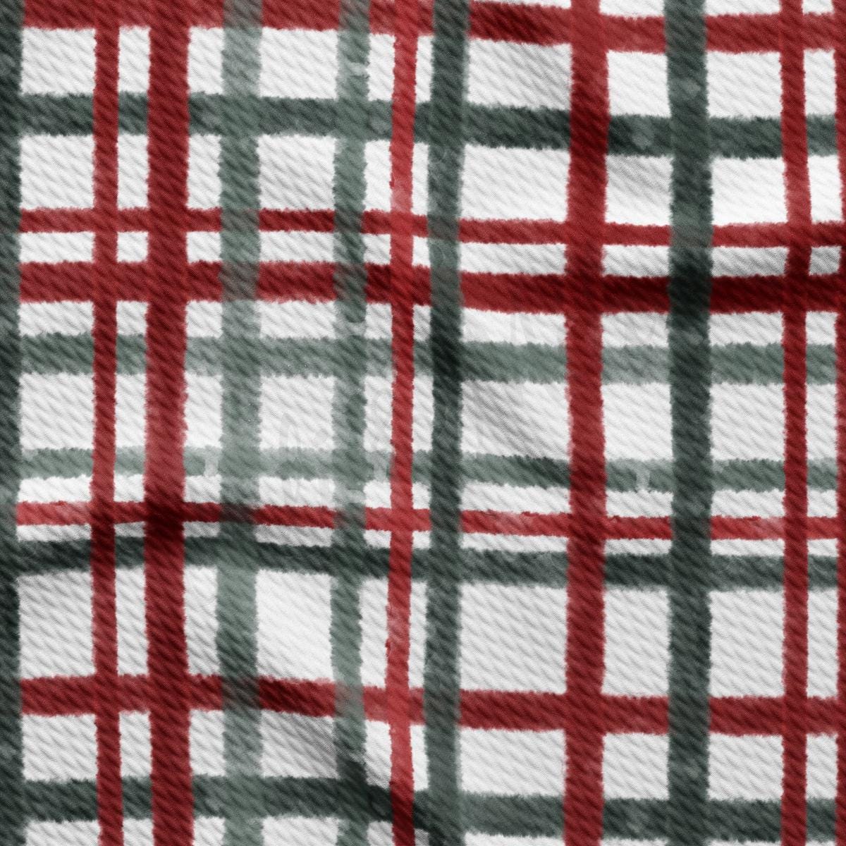 a red and green plaid pattern on a white background
