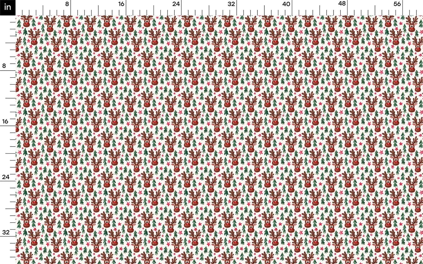 a red and green floral pattern on a white background