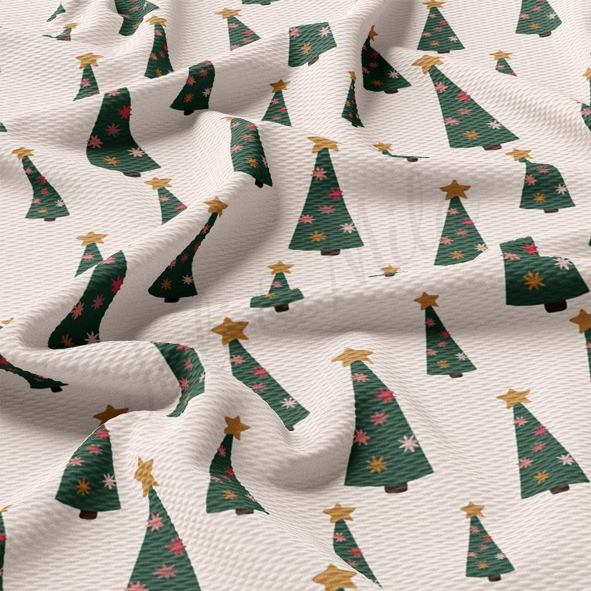 a pattern of christmas trees on a white background