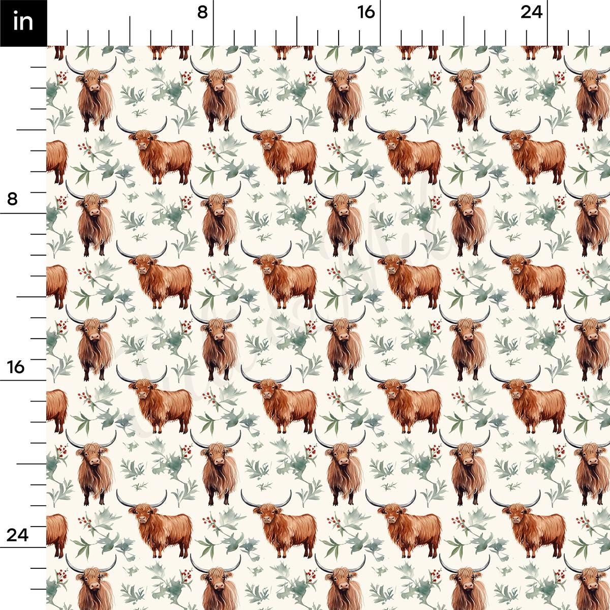 a pattern of brown cows on a white background