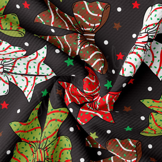 a black background with red, green, and white christmas decorations