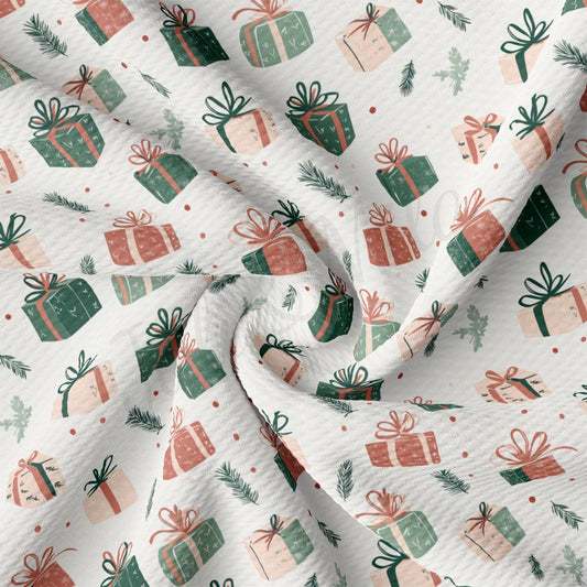 a wrapping paper with presents on it
