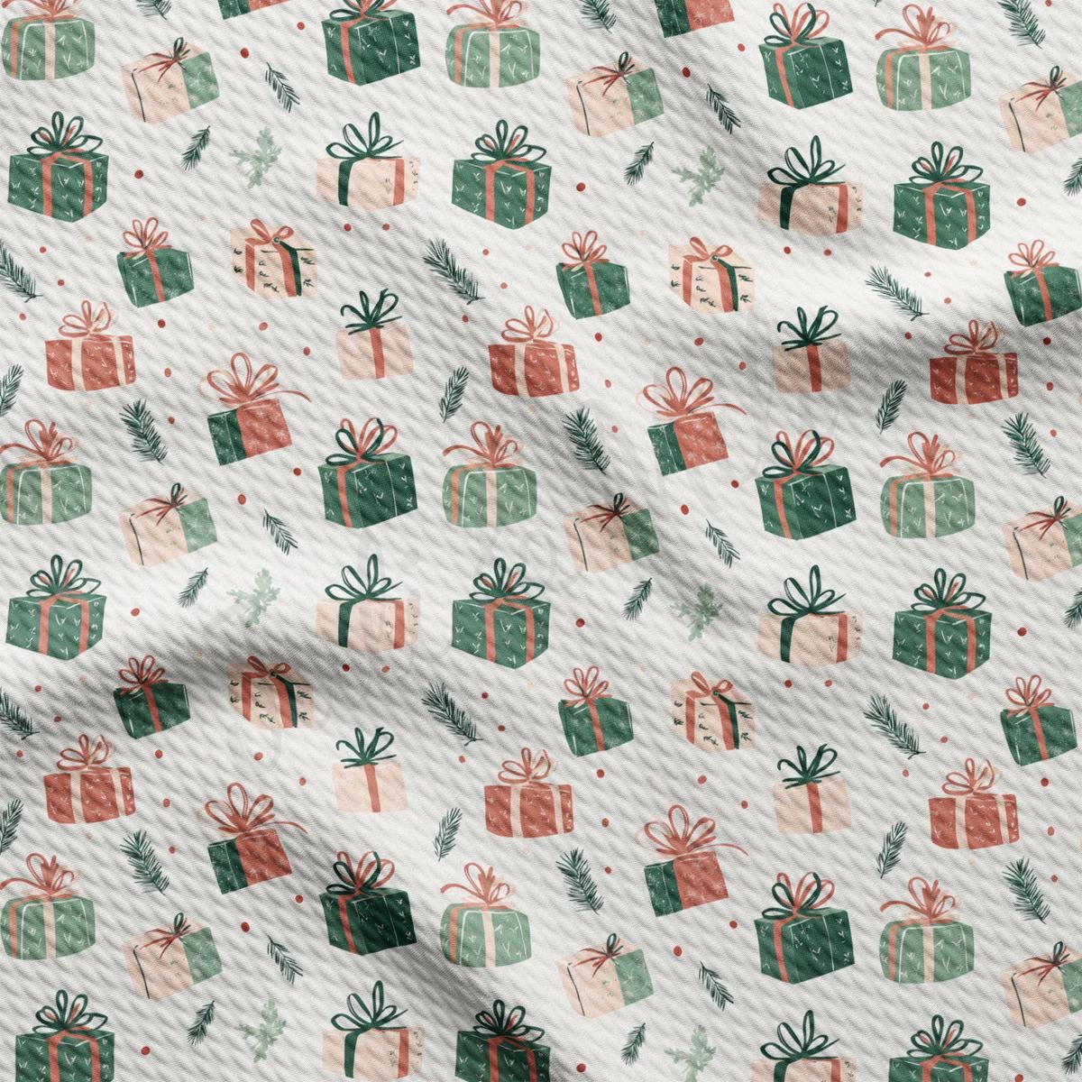 a pattern of presents on a white background