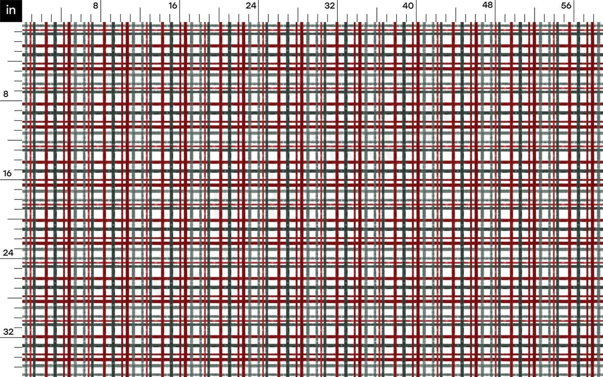 a red and black plaid pattern on a white background