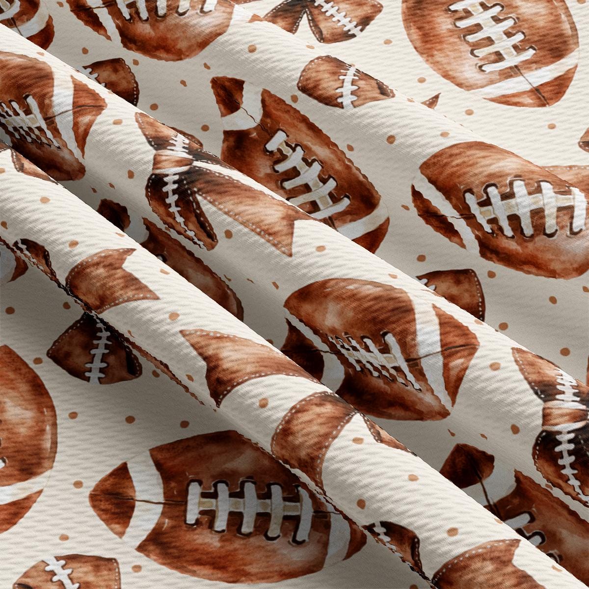 a close up of a pattern of footballs on a white background