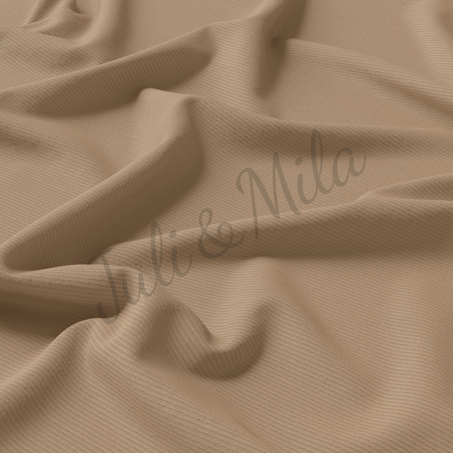 Tan Rib Knit Fabric