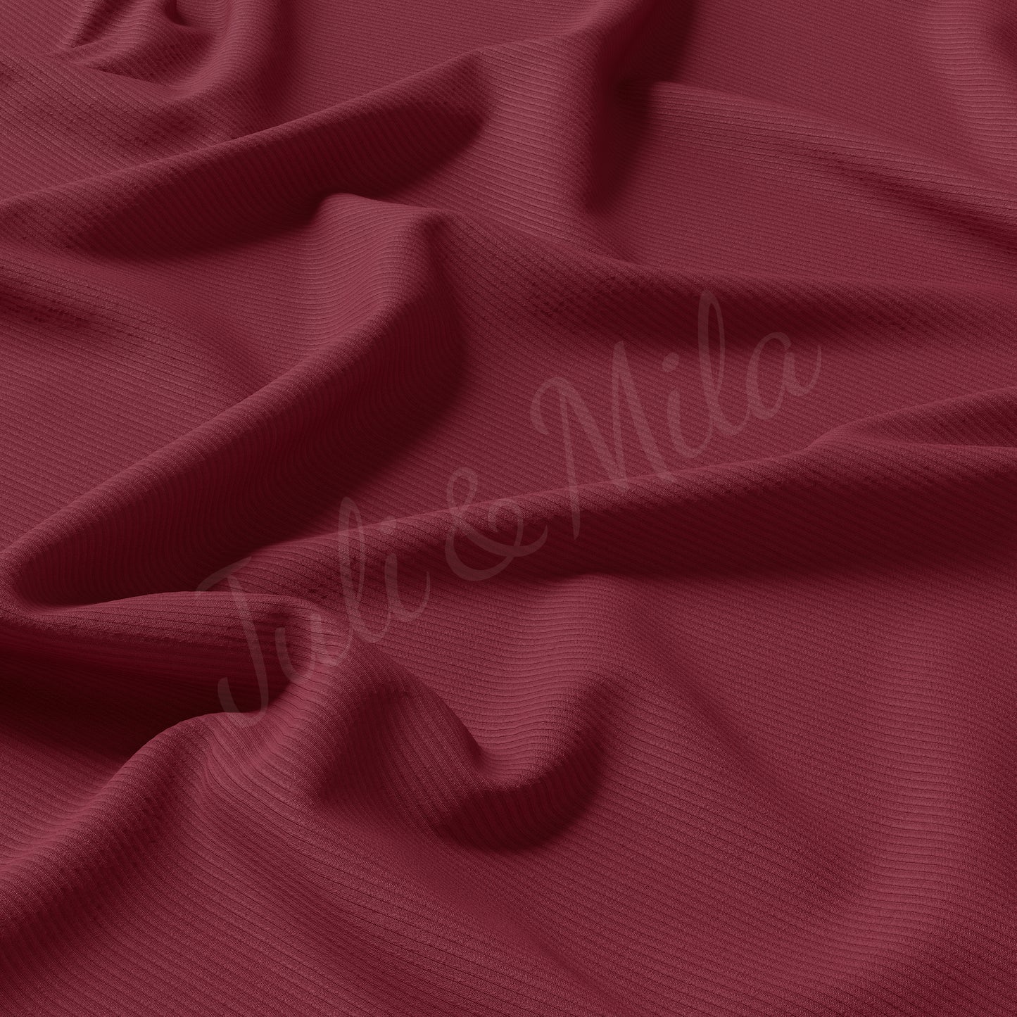 Burgundy Rib Knit Fabric
