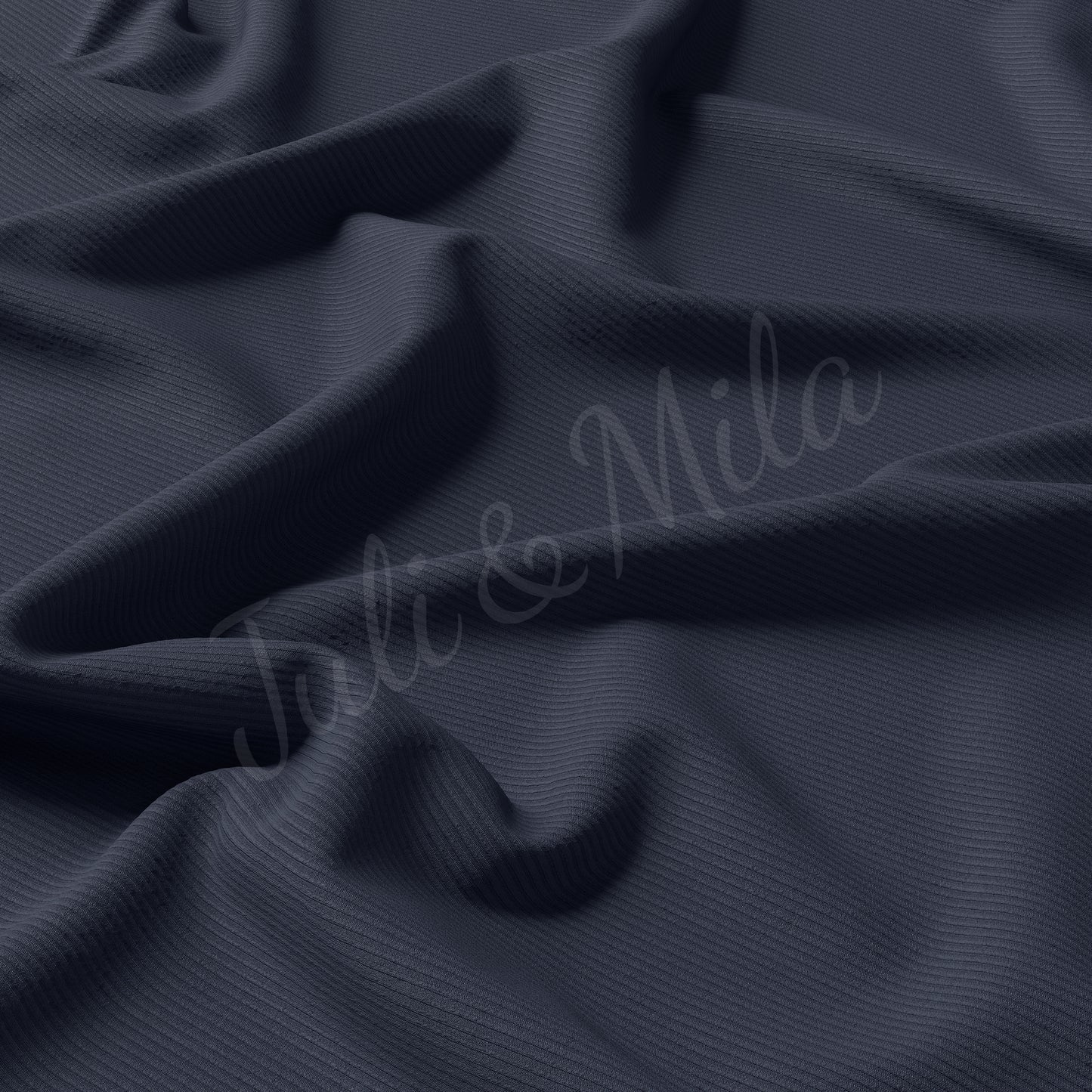 Navy Rib Knit Fabric