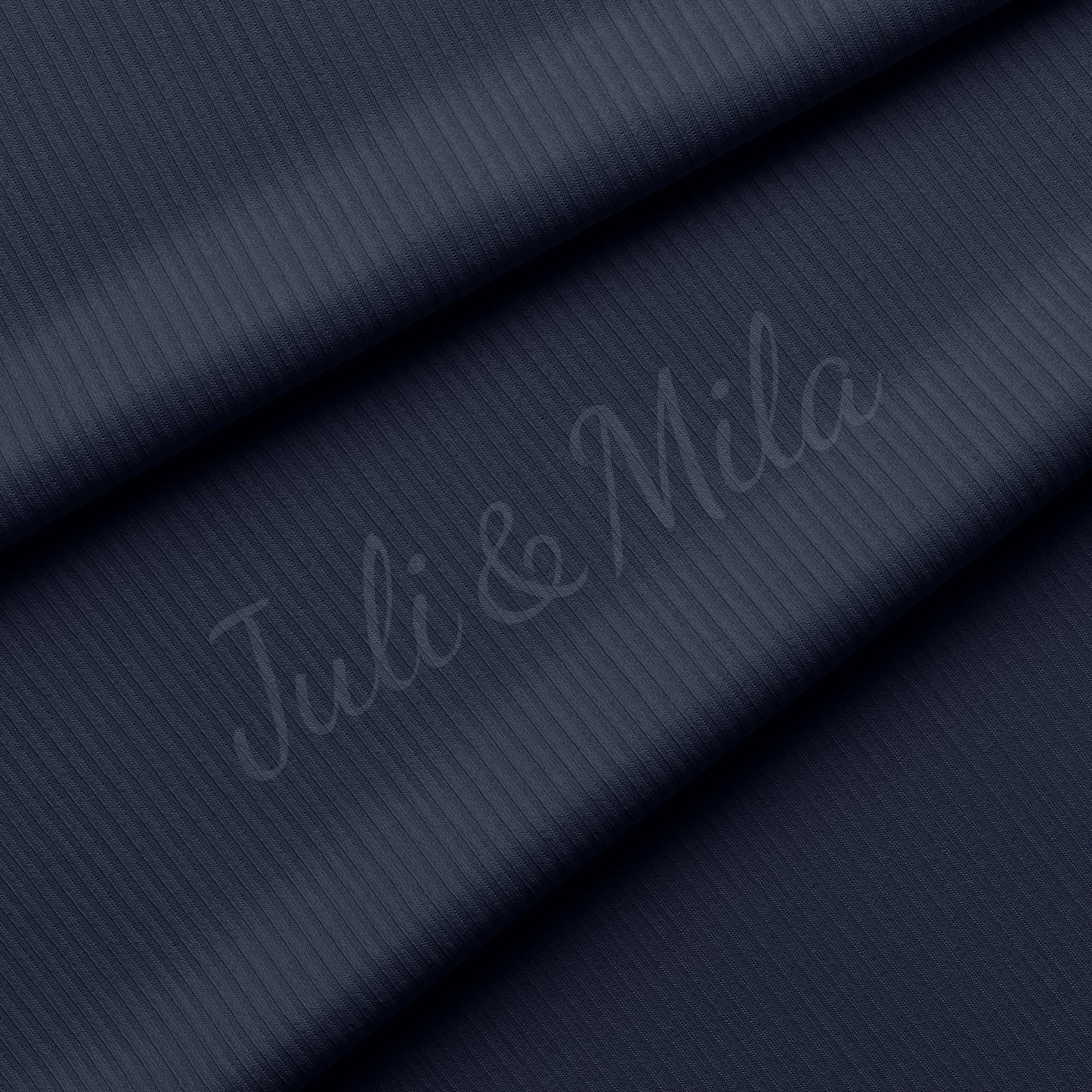 Navy Rib Knit Fabric