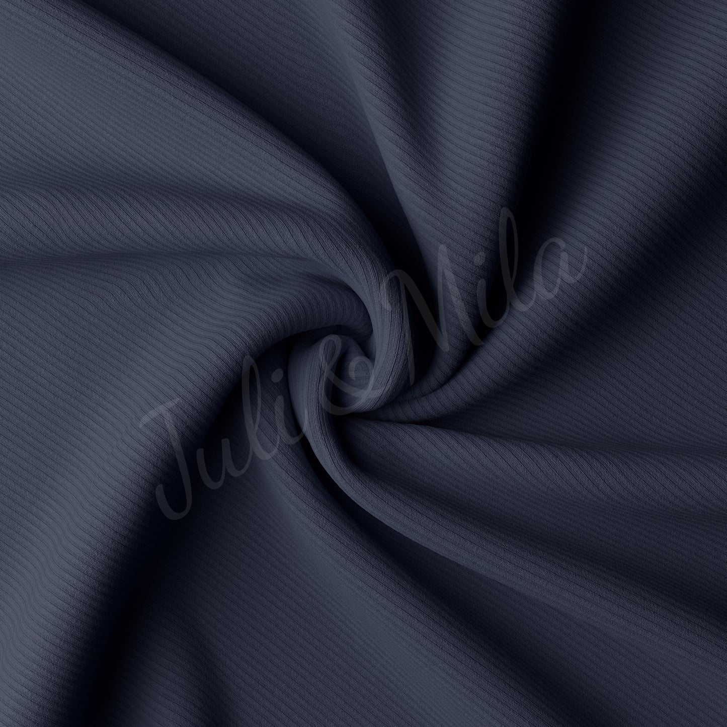 Navy Rib Knit Fabric