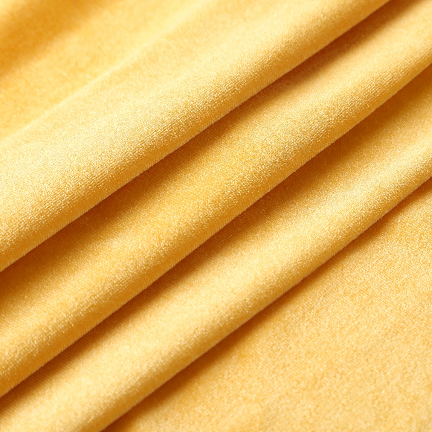 Golden Yellow Stretchy Velvet Fabric