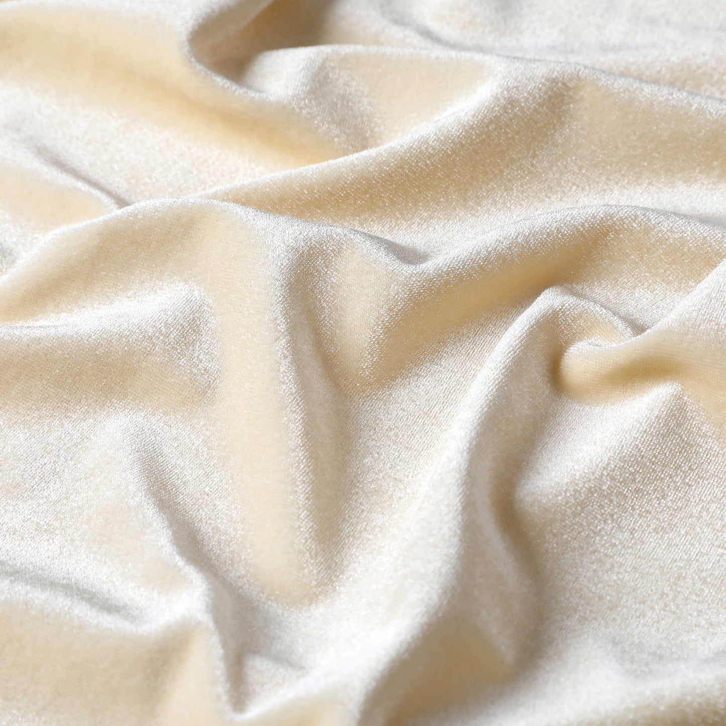 Ivory Stretchy Velvet Fabric