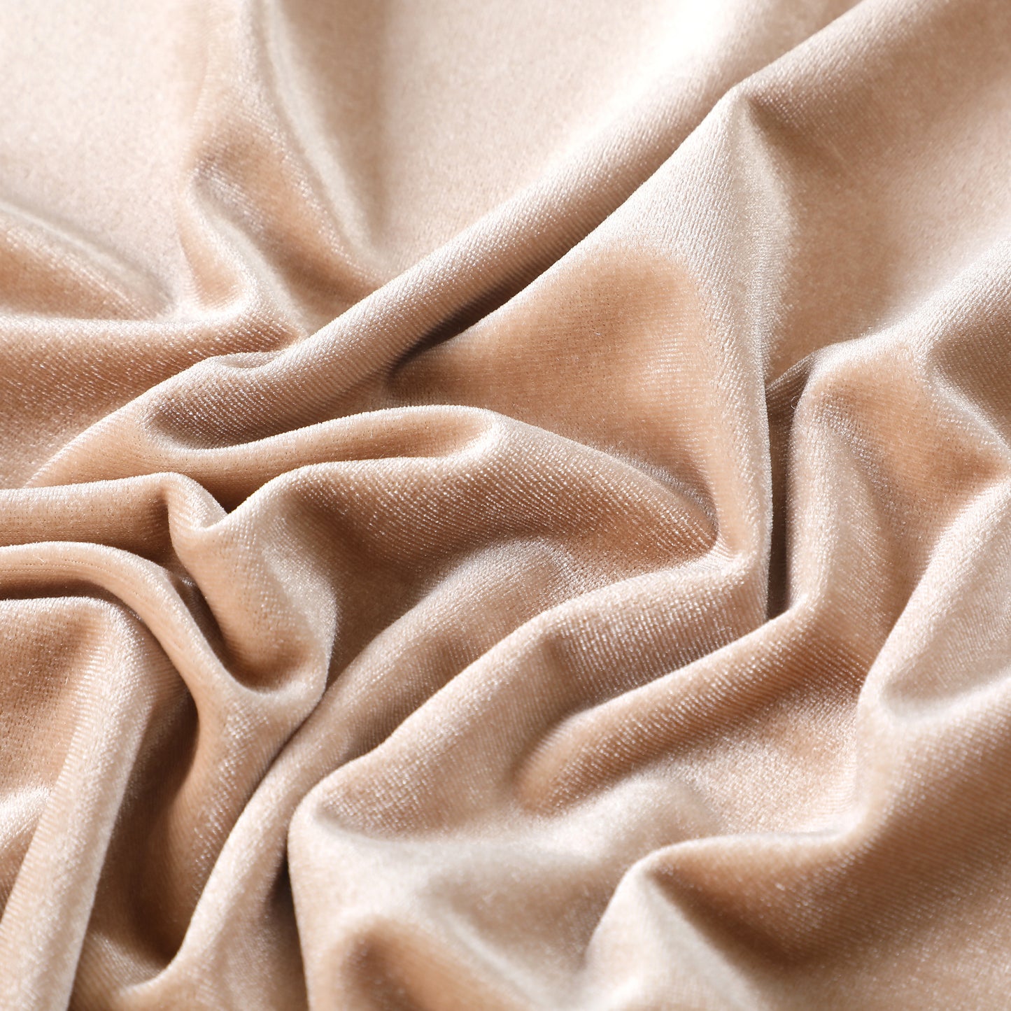 Beige Stretchy Velvet Fabric