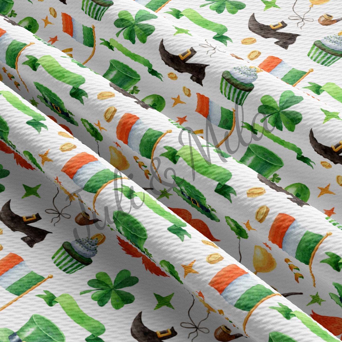 st Patrick’s day Printed Liverpool Bullet Textured Fabric  (p8)