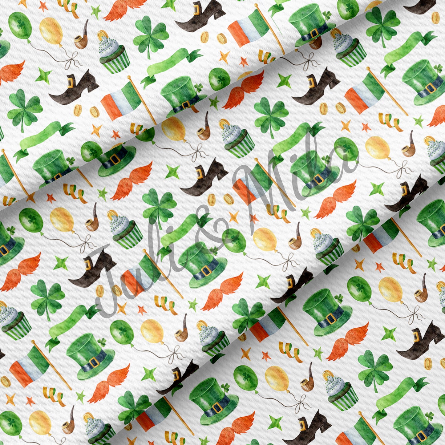 st Patrick’s day Printed Liverpool Bullet Textured Fabric  (p8)