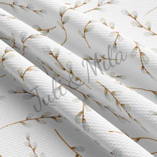 Printed Liverpool Bullet Textured Fabric Egg Bunny Pastel (E48)