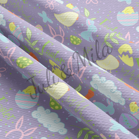 Bullet Textured Fabric Egg Bunny Pastel (E36)