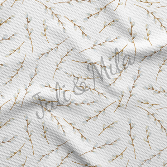 Printed Liverpool Bullet Textured Fabric Egg Bunny Pastel (E48)