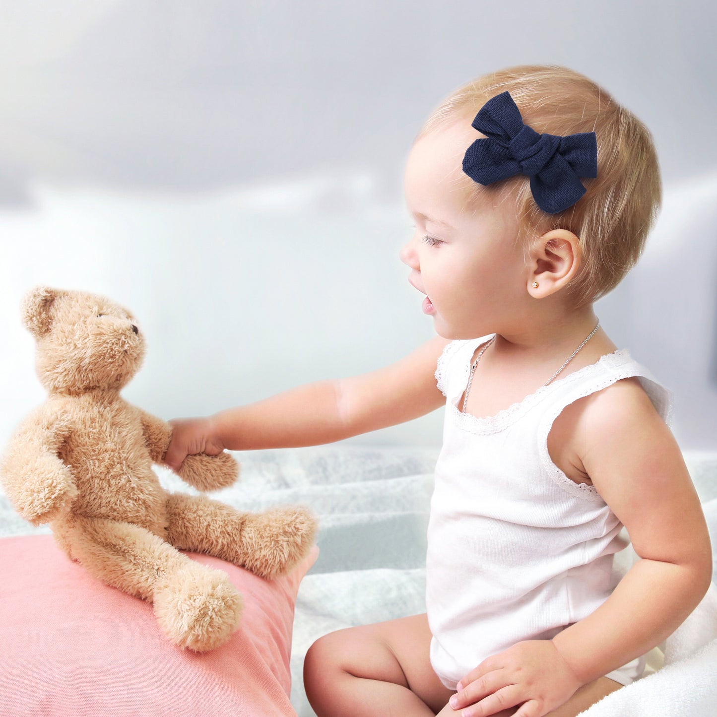 Linen hair bow clips bows for toddlers girls, school bow bows hair clips for girls barrettes alligator clip