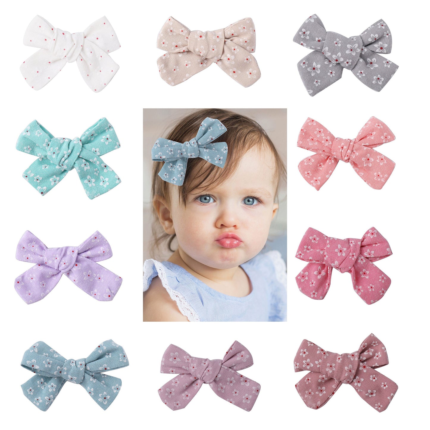 Linen hair bow clips bows for toddlers girls, school bow bows hair clips for girls barrettes alligator clip