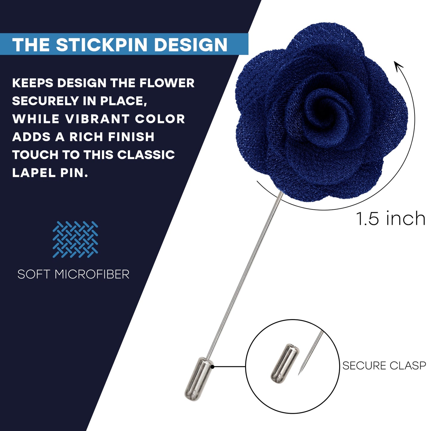 Navy Flower Lapel Pin, Navy Lapel Pin, Lapel Pin, Wedding Lapel Pin, Men Lapel Pin, Lapel Flower, Wedding Boutonniere, Gift, Men&#39;s Lapel