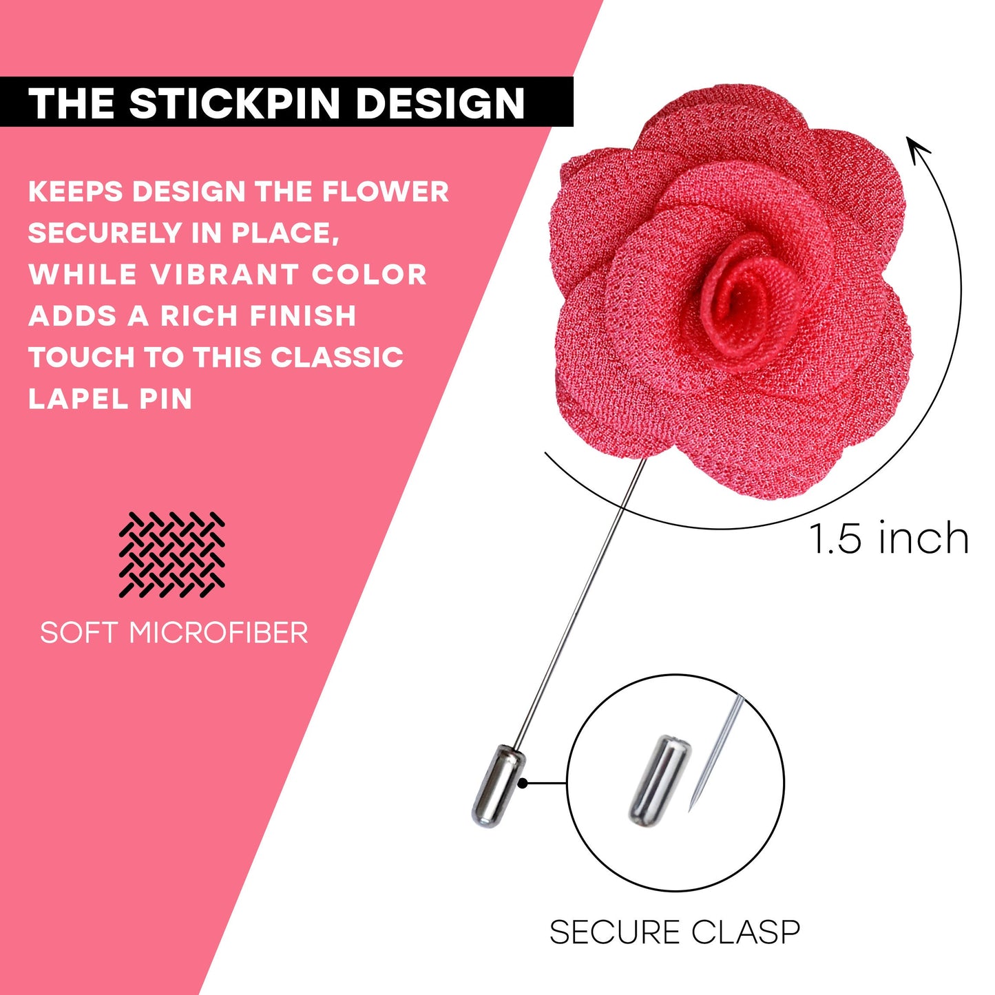 Flower Lapel Pin, Hot Pink Lapel Pin, Lapel Pin, Wedding Lapel Pin, Men Lapel Pin, Lapel Flower, Wedding Boutonniere, Gift, Men&#39;s Lapel