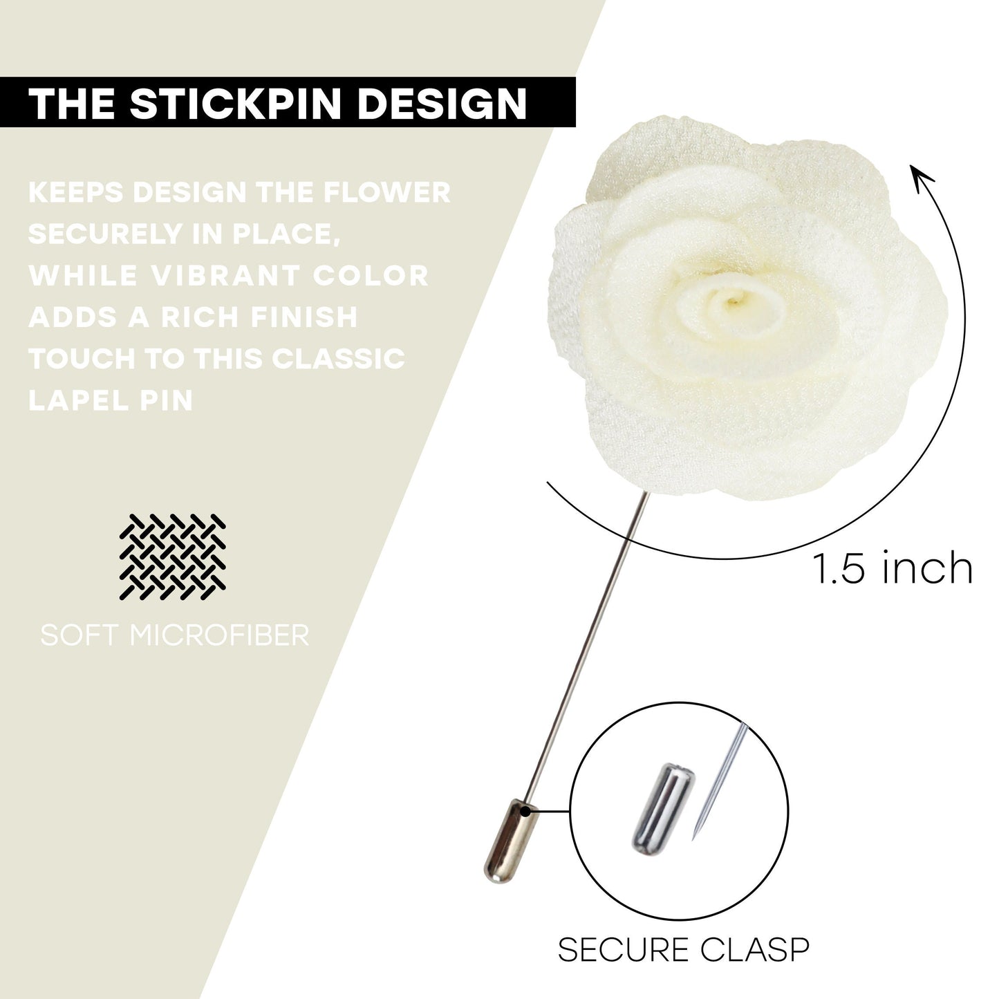 Ivory Lapel Pin, Lapel Pin,  Flower Lapel Pin, Wedding Lapel Pin, Men Lapel Pin, Lapel Flower, Wedding Boutonniere, Gift, Men&#39;s Lapel