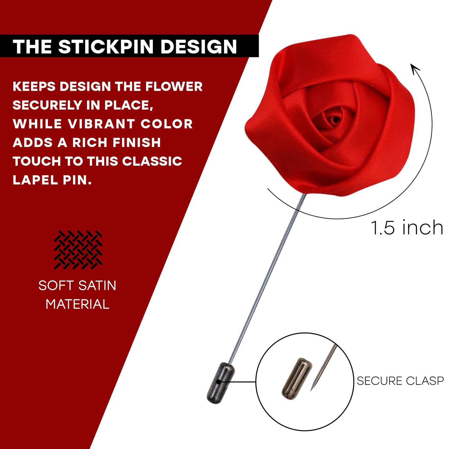 Flower Lapel Pin, Red Lapel Pin, Lapel Pin, Wedding Lapel Pin, Men Lapel Pin, Lapel Flower, Wedding Boutonniere, Gift, Men&#39;s Lapel