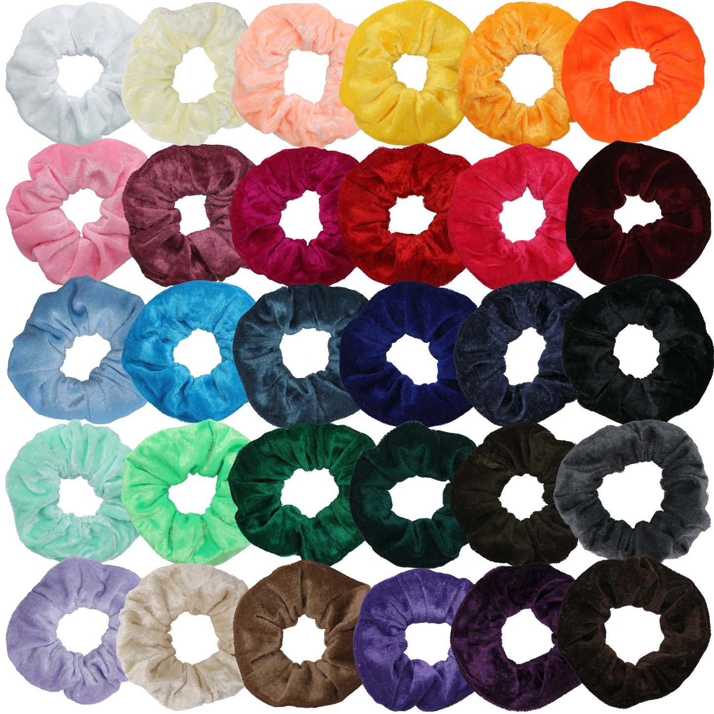 Velvet Scrunchies Pack - 30 Pcs Elastic Hair Bands for Women and Girls Scrunchy Hair Ties Scrunchies Ropes Hair Accessories